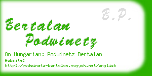 bertalan podwinetz business card